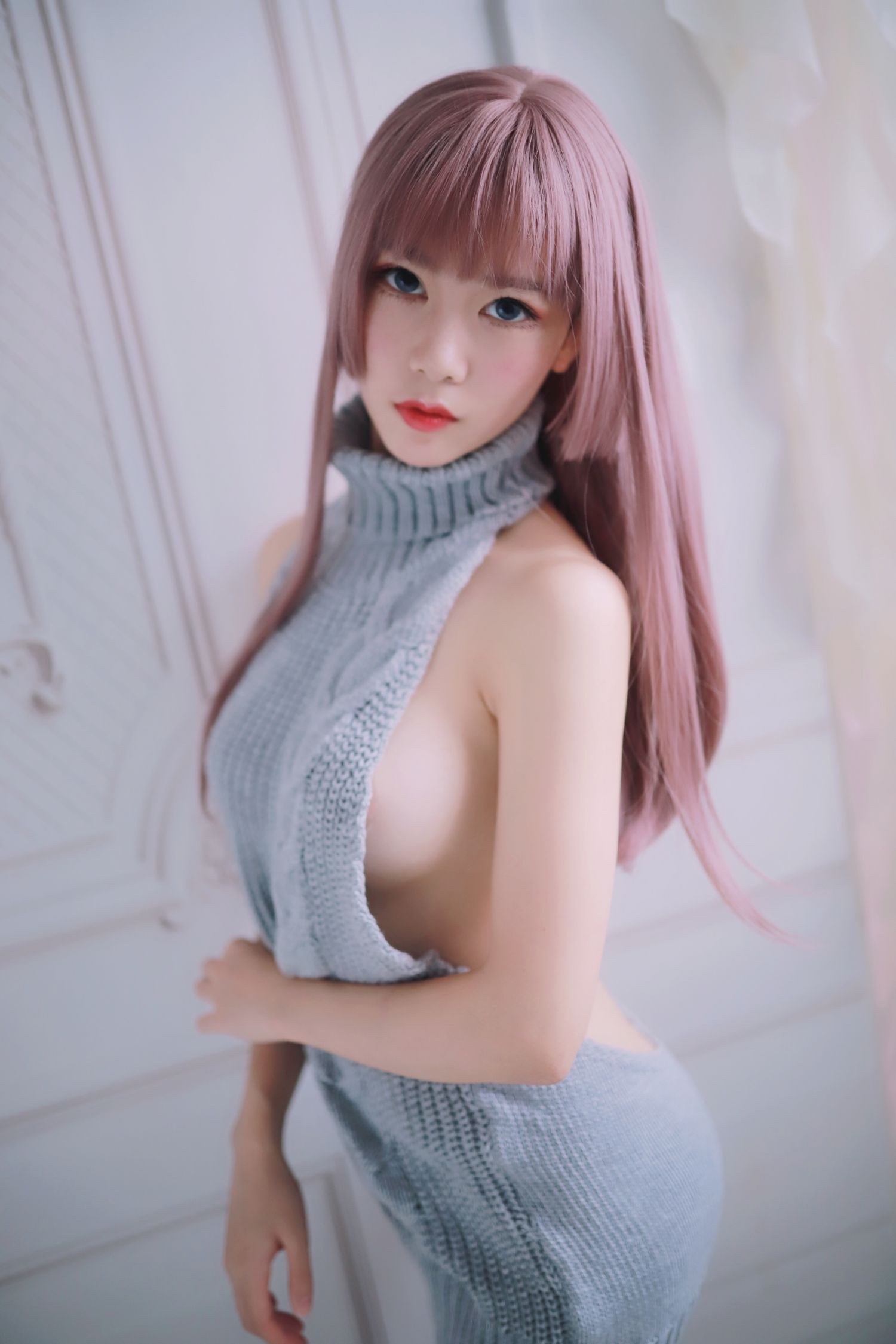 美女动漫博主抖娘利世性感Cosplay写真毛衣 (28)