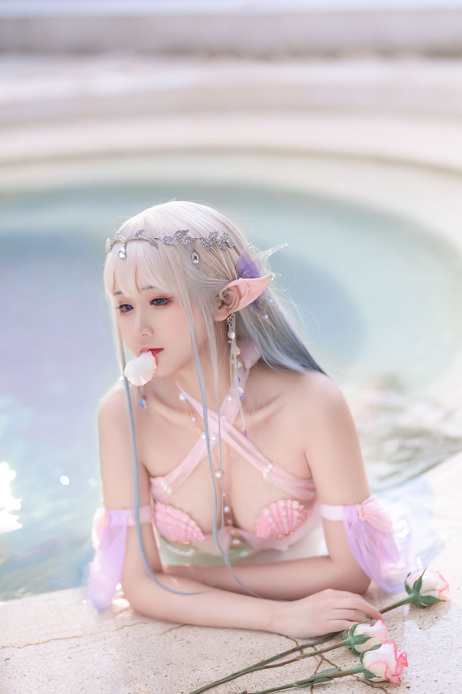 美女动漫博主三度69性感Cosplay写真温泉美人鱼 (7)