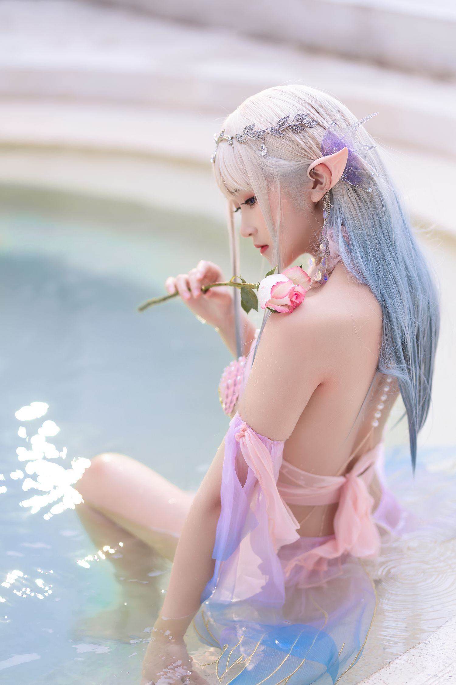 美女动漫博主三度69性感Cosplay写真温泉美人鱼 (9)